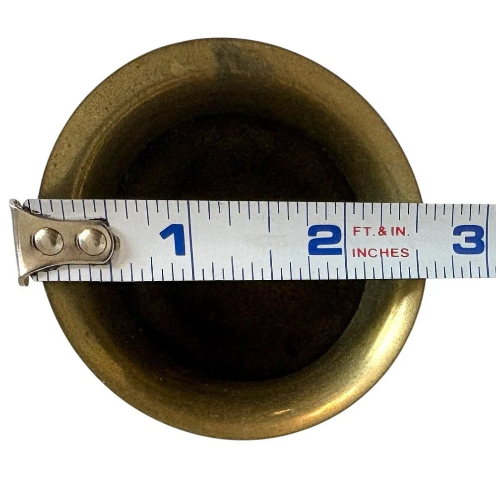 Vintage‎ Solid Brass Hammered Mini Bud Vase Made in India 3.25 Inch Bulbous Gold